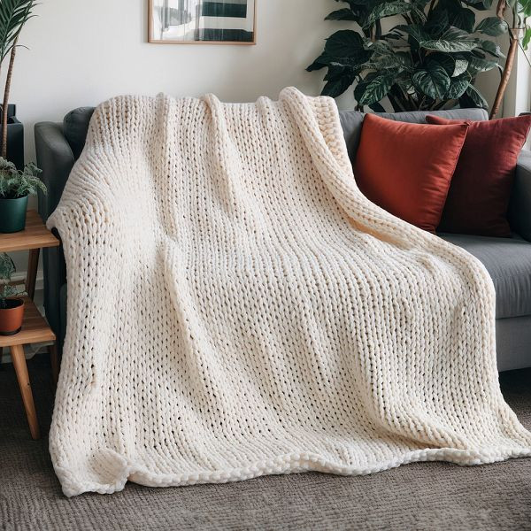 HOME DELUXE Webdecke LIAN Beige, 140 x 200 cm, 60794