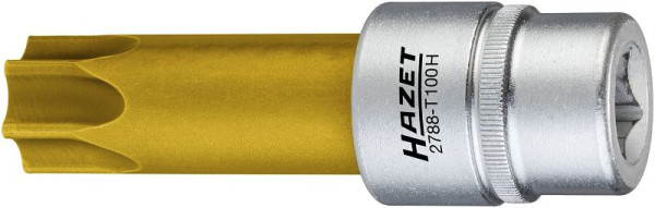 Hazet Nockenwellen-Versteller TORX® Schraubendreher-Einsatz, mit Bohrung, Vierkant hohl 12,5 mm, Tamper Resistant TORX® Profil, 2788-T100H