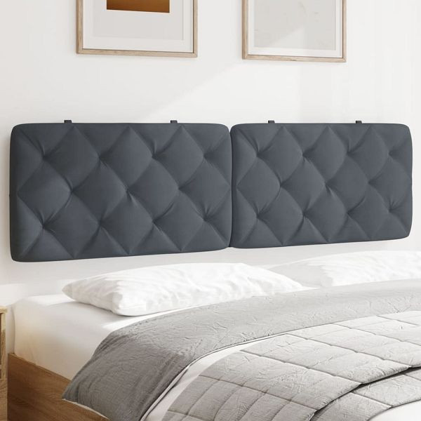 vidaXL Kopfteil-Kissen Dunkelgrau 180 cm Samt, 374740, 8721012270947