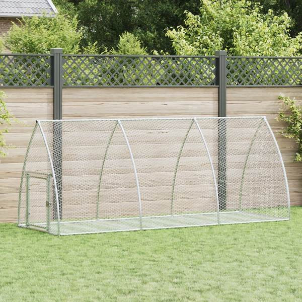 vidaXL Kaninchenkäfig Silbern 300x105x120 cm Verzinkter Stahl, 3281528