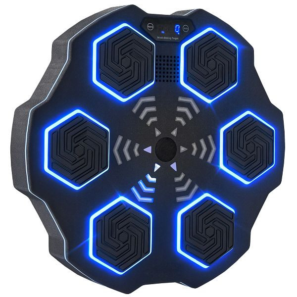 SPORTNOW Musikboxmaschine, Bluetooth-Boxgerät, Wandmontage, 9 Geschwindigkeiten und Modi, LED-Lichter, Schwarz, A91-380V00BK