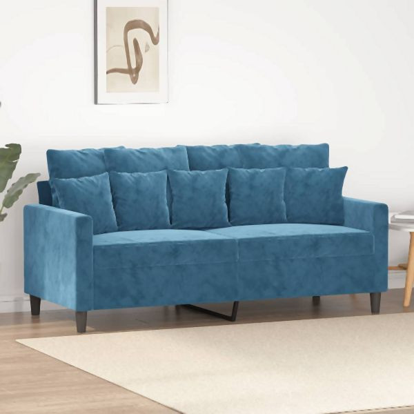 vidaXL 2-Sitzer-Sofa Blau 140 cm Samt, Platz zum Plaudern, 359312