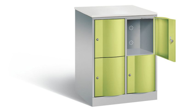 C+P XL-Schließfachschrank Resisto, H1077xB772xT640mm, Farbe: Weißaluminium / Viridingrün, 8472-273 S10059