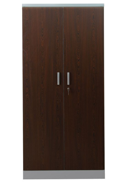 Gürkan Flügeltürenschrank, 42 x 92 x 195 cm, Silber, Wenge, Fachboden Stück 4, FLC/WD.19, 100120