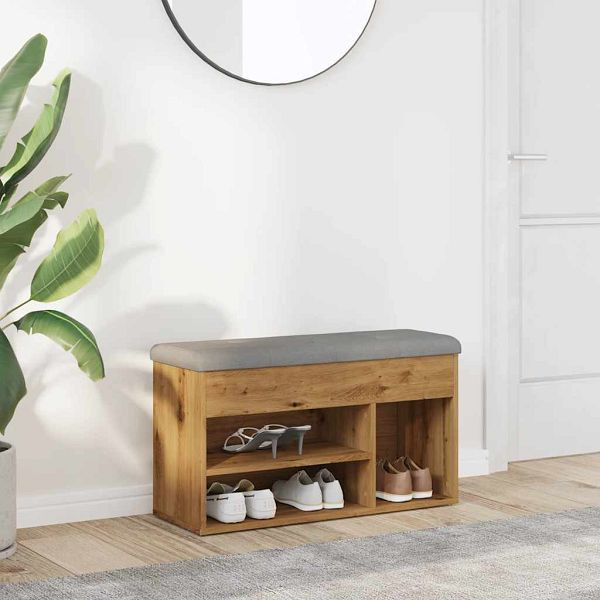 vidaXL Schuhbank Artisan-Eiche 82x32x45,5 cm Holzwerkstoff, 857628