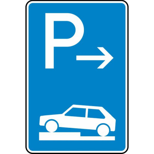 Stein HGS Parken auf Gehwegen halb quer zur Fahrtrichtung links (Anfang) Nr. 315-71, 420 x 630 mm, RA2, Flachform 2 mm, 315-71-121