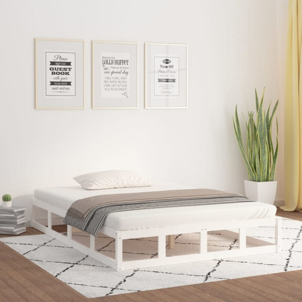 vidaXL Massivholzbett Weiß 160x200 cm, 820807, 8720287136958