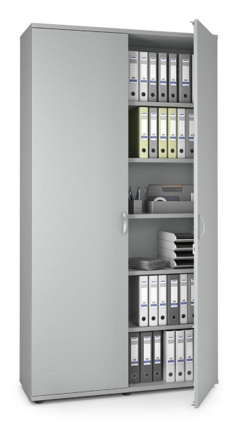 Deskin Flügeltürenschrank MULTI M pro, Dekor: Lichtgrau, BxHxT: 1200 x 2250 x 420 mm, 250427