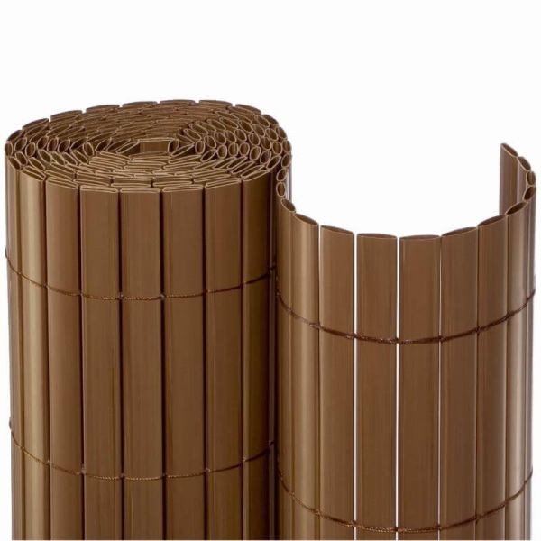 NOOR Sichtschutzmatte PVC Sichtschutz Kunststoff 3m, Größe 0,90 x 3m Farbe: Braun, 15509X03MBR