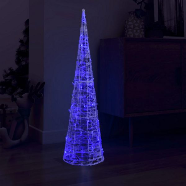vidaXL LED-Kegel Acryl Weihnachtsdeko Pyramide Blau 120 cm, 329807