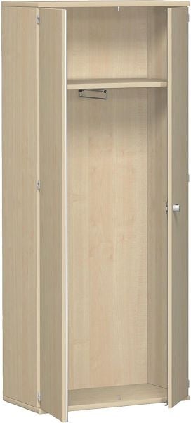 geramöbel Garderobenschrank mit ausziehbarem Garderobenhalter, 1 Dekor-Einlegeboden, abschließbar, 800x425x1920, Ahorn/Ahorn, N-10AG508-AA