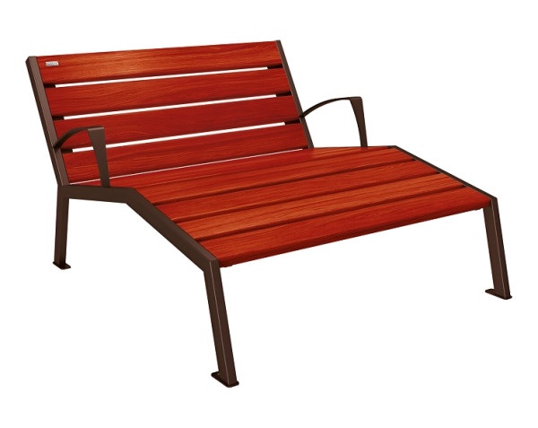 Procity Liegestuhl Silaos 1200 mm, Mit Armlehne, Holz & Stahl, Mahagoni/RAL 8017, 209643.8017.ACAJ