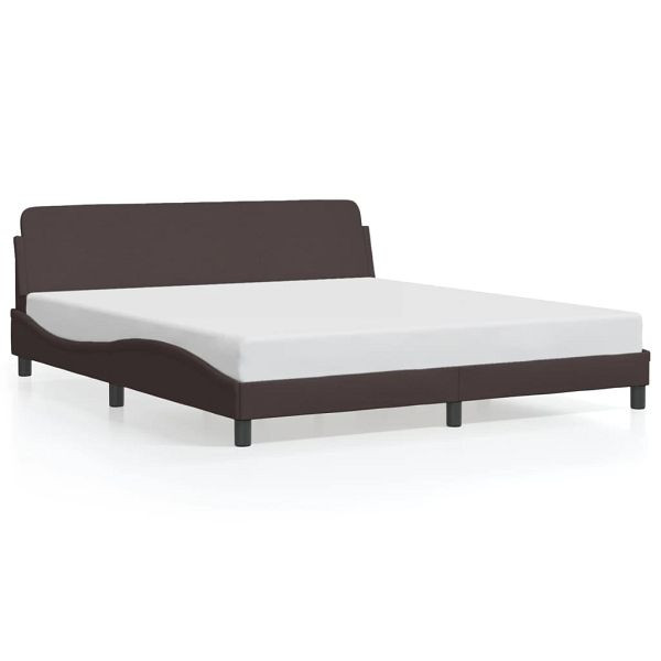vidaXL Bettgestell mit Kopfteil Dunkelbraun 160x200 cm Stoff, 373208