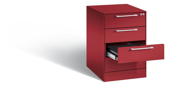 C+P Karteischrank Asisto, H710xB440xT600mm, Farbe: Rubinrot, Bügelgriff, 146275-422 S10015