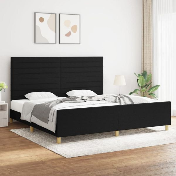 vidaXL Bettgestell mit Kopfteil Schwarz 200x200 cm Stoff, 3125164