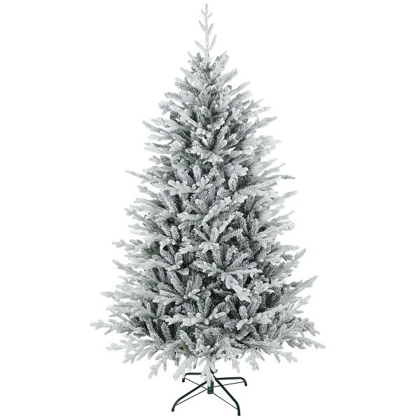 HOMCOM Künstlicher Weihnachtsbaum 180 cm künstlich Tannenbaum mit Schnee, 1976 Spitzen für drinnen, 83C-089V00GN