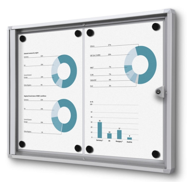 Deskin Schaukasten Metallrückwand Innen, B1, Aluminium, 491 x 26 x 350 mm, 281446