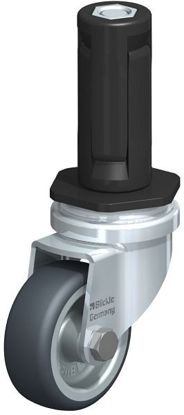 Blickle LRA-TPA 50G-ER03 Apparate-Lenkrolle mit Expander, Thermoplastisches Gummi-Elastomer, Grau, 847771