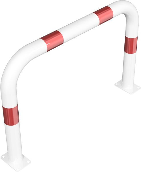 Schake Schutzbügel Ø76 mm feuerverzinkt, Breite 1000 mm, Höhe über Flur 650mm, weiss / rot, zum Aufdübeln, 477_06PB