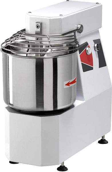 GMG Teigknetmaschine 10 L / 7 kg 230V, fester Kopf und Wanne, inkl. Spirale, Abdeckung, Teigteiler und Wanne aus Edelstahl, TKI-1007M-SN