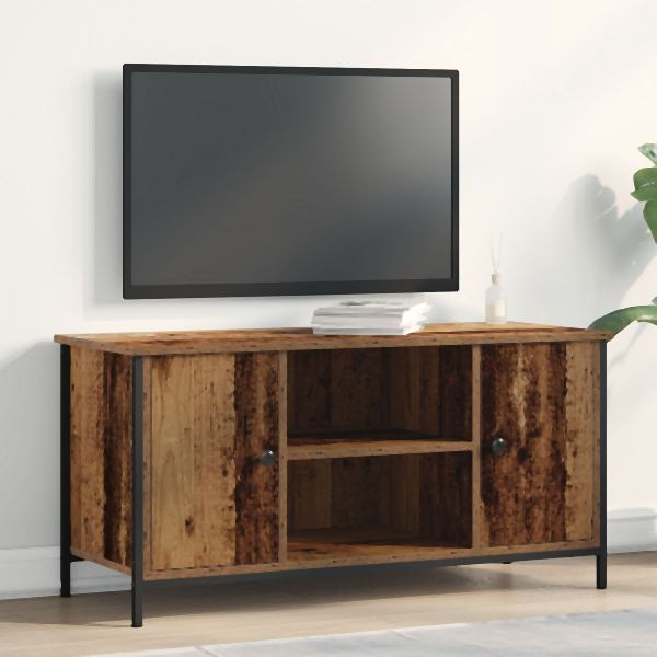 vidaXL TV-Schrank Alte Optik 100x40x50 cm Holzwerkstoff und Stahl, 862139