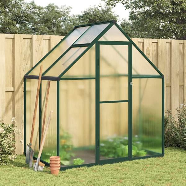 vidaXL Gewächshaus mit Fundamentrahmen Grün 169x114x195 cm Aluminimum, UV-beständig, 4005823