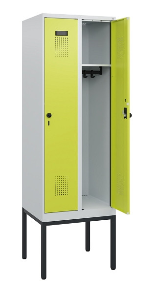 C+P Spind Evolo PLUS, Gestell, 2 Abteile, 1950x600x500mm, 7035/0024, Drehriegel, 0490305-20 S10015