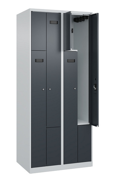 C+P Z-Spind Evolo PLUS, 4 Fächer, 1850x800x500mm, 7035/7016, Zylinderschloss, 049003-224 S10039