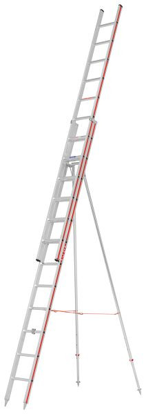 HYMER Obstbaumleiter, zweiteilig nach DIN 68363, 2x12 Sprossen, Länge eingefahren 3,67 m / ausgefahren 6,47 m, 305024