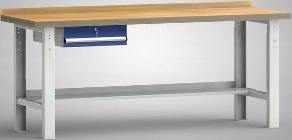 KLW Standard-Werkbank - 2000 x 700 mm L x T, Höhenverstellung: 740 - 1040 mm, eine Einzelschublade ES-BEA-150ES, variabel, WS513V-2000M40-E7001