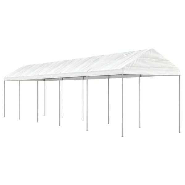 vidaXL Pavillon mit Dach Weiß 11,15x2,28x2,69 m Polyethylen, 3155505