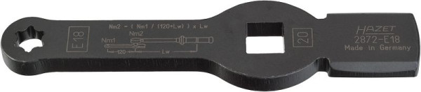 Hazet TORX® Schlag-Schlüssel, mit 2 Schlagflächen, Vierkant hohl 20 mm (3/4 Zoll), Außen TORX® Profil, E18, 2872-E18