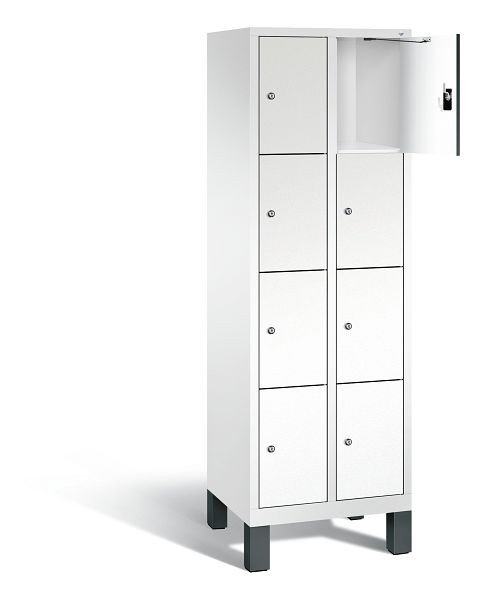 C+P Schließfachschrank Evolo, H1850xB610xT500mm, Farbe: Verkehrsweiß / Dekor Weiß, 48010-204 S10200