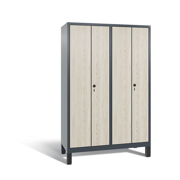 C+P Spind Evolo, 4 Abteile, H1850xB1190xT500 mm, Anthrazit/MDF Esche, 48012-40 S10340