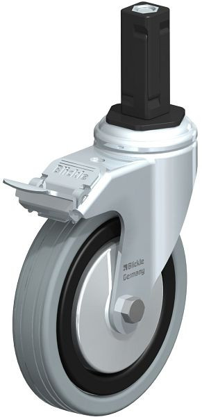 Blickle LKRA-VPA 125G-11-FI-FA-EV13 Apparate-Lenkrolle mit Expander & Feststeller, Vollgummi, Grau, 848250