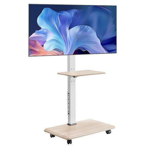 VEVOR rollbarer TV-Ständer für 812,8-1778 mm TVs, 25° drehbar, höhenverstellbar, mit Ablage, bis 40 kg (max. 600 x 400 mm), TYSDLDDSJZJD4JJJC001V2