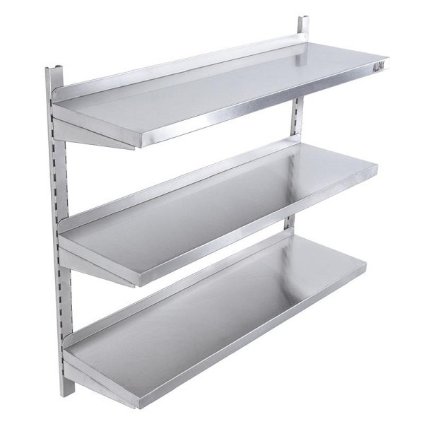 ALLPAX Edelstahl Wandregal 3 Böden, 60 x 30 cm, 10015466