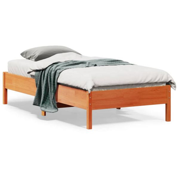 vidaXL Massivholzbett Wachsbraun 75x190 cm Kiefer, 842733