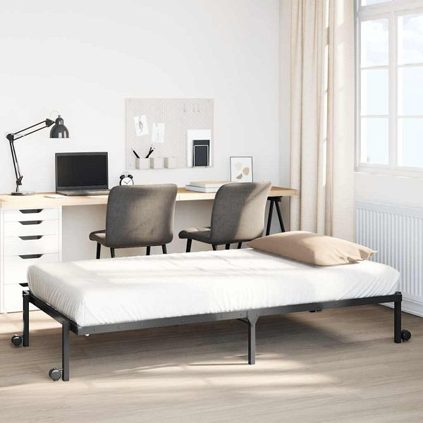 vidaXL Bettgestell ohne Matratze Klappbar Schwarz 80x200 cm Stahl, 4103958