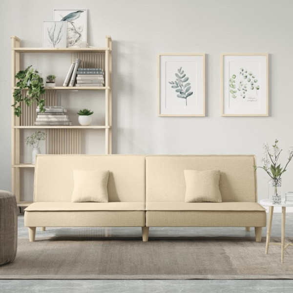 vidaXL Schlafsofa Creme Stoff, Füllung: Schaumstoff, 351903