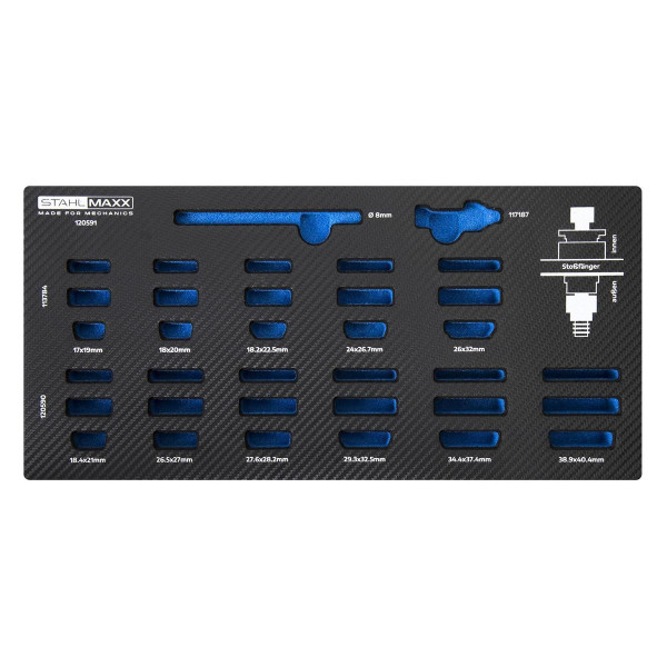 Stahlmaxx Passform-Schaumeinlage für PDC Stanz-Werkzeug-Satz, 17 - 40,4mm, XXL-120591S