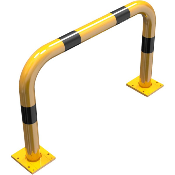 Stein HGS Rammschutzbügel -Solid- Ø 76 mm, 1000x650mm, zum Aufdübeln mit Bodenplatte 160 x 180 mm, 47706apbg