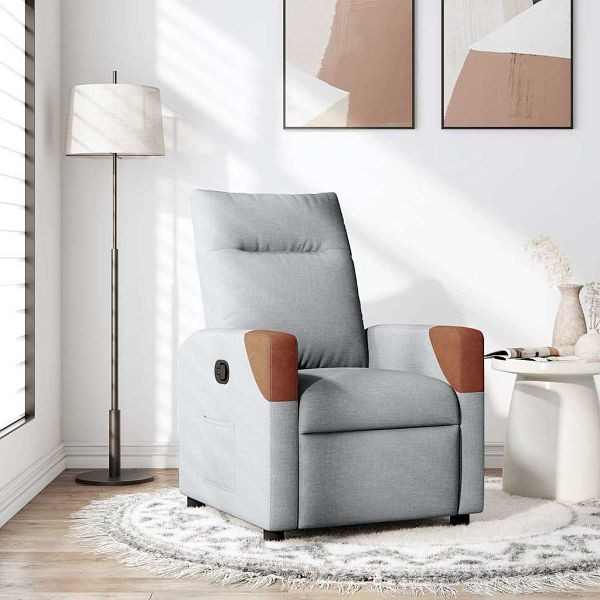vidaXL Relaxsessel Hellgrau Stoff, 4104809, 8721158657534
