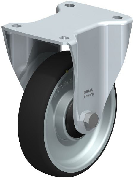 Blickle BH-PATH 160K-ELS Stahlblech-Bockrolle, Schwerlast-Ausführung, mit Anschraubplatte, Thermoplastisches Polyurethan, Grau, 852287