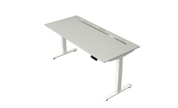 Kerkmann Steh-/Sitztisch Move boost 4 1800 X 800 elektrisch höhenverstellbar von 640-1290 mm, Weiß/Lichtgrau, 10430711