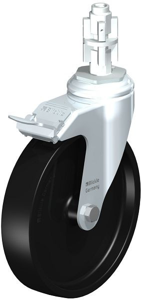 Blickle LKRA-POA 150G-11-FI-E14 Apparate-Lenkrolle mit Rückenloch & Feststeller, Polyamid, Schwarz, 742581