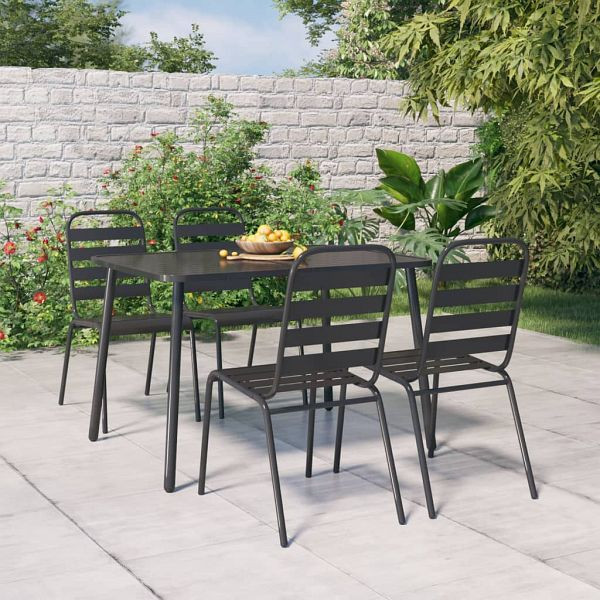 vidaXL 5-tlg. Garten-Essgruppe Anthrazit Stahl, 3187991
