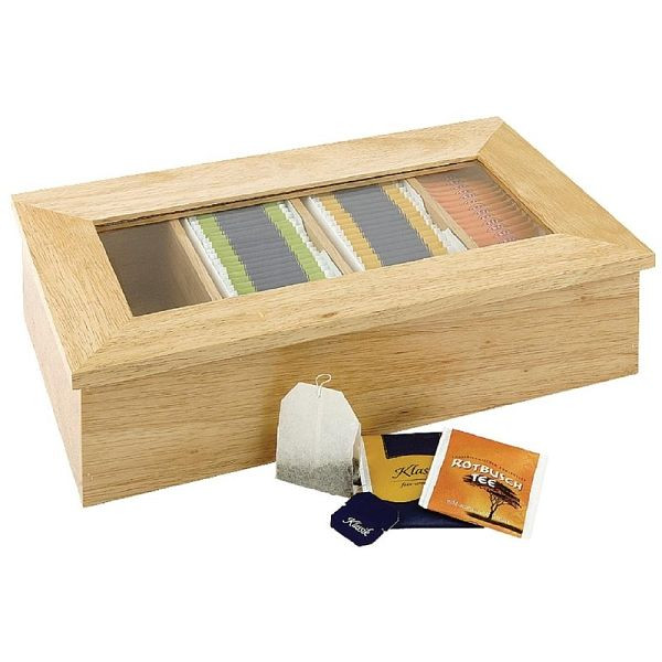 Olympia Teebox aus Gummibaumholz, Größe: 90 x 335 x 200 mm, CB808