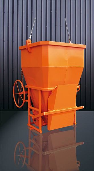 Eichinger Betonsilo, 1029H.7, 400 Liter, achteckig mit zentralem und seitlichem Auslauf, Anschlagseile aus Stahldraht, Handrad, 10290741030000