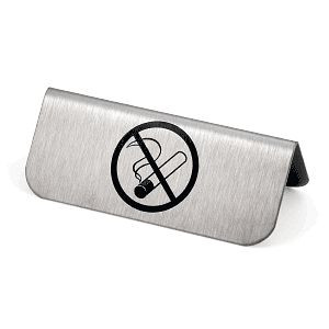 Moedel Tischaufsteller Rauchen verboten, Edelstahl, beidseitig lesbar, 85x35 mm, 52467